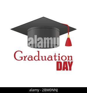 Graduation hat vector illustration isolated on white background Stock Vector
