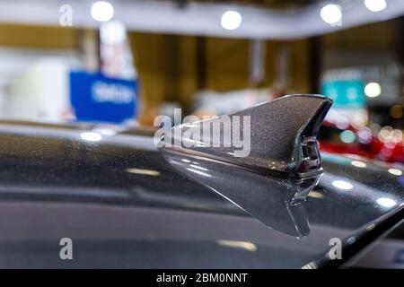 Modern car antenna on the car roof, system GPS Stock Photo - Alamy