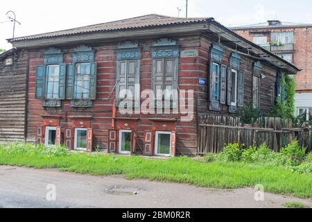 Vintage building, 19th century, Minusinsk, Krasnoyarsk Krai, Russia Stock Photo