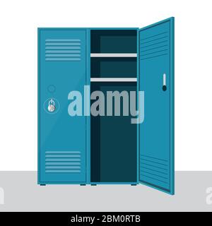 Metal school locker vector illustration isolated on white background Stock Vector