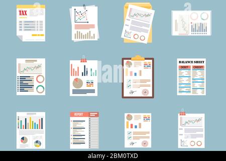 Office documents vector illustration. Flat design Stock Vector