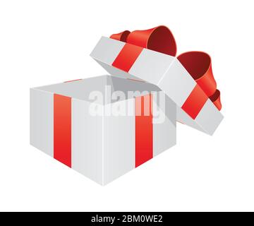 Opened gift box vector illustration isolated on white background Stock Vector