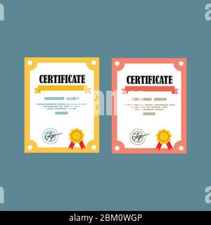 Certificate vector illustration in flat design Stock Vector