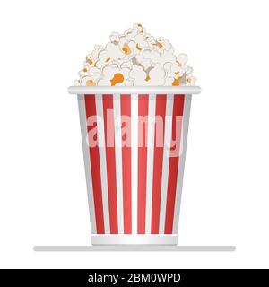 Popcorn bucket vector illustration isolated on white background Stock Vector