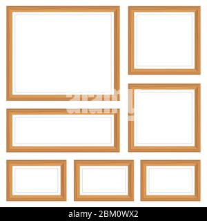 Photo frame mockup vector illustration isolated on white background Stock Vector