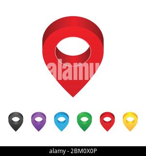 Map pointer pins vector illustration isolated on white background Stock Vector