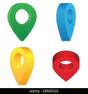 Map pointer pins vector illustration isolated on white background Stock Vector