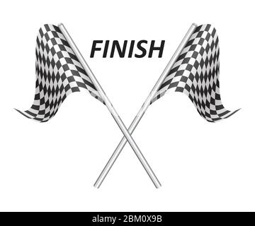 Race flags vector illustration isolated on white background. Auto racing flags. Stock Vector