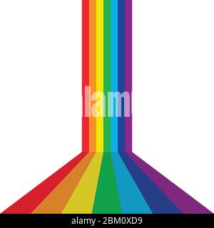 Rainbow background vector illustration in flat design. Stock Vector