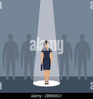Chosing person for hiring. Vacant concept. Human and recruitment, select people, resource and recruit. Vector illustration in flat design. Stock Vector