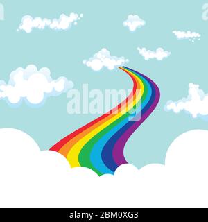 Rainbow background vector illustration in flat design. Stock Vector