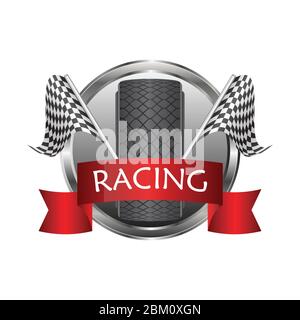 Race flags vector illustration isolated on white background. Auto racing flags. Stock Vector
