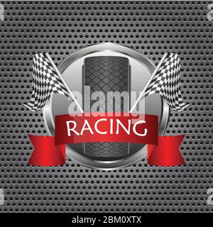 Race flags vector illustration isolated on white background. Auto racing flags. Stock Vector