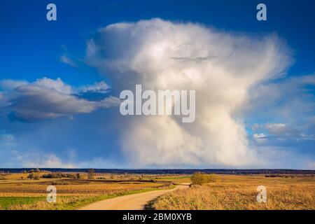 Landscape of cumulus snow cloud formation, dramatic view Stock Photo