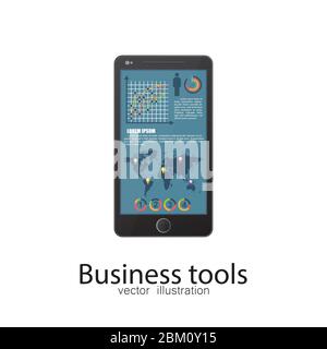 Business smartphone  vector illustration isolated. Stock Vector
