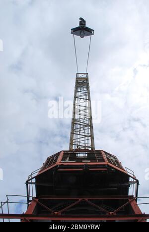 Cardiff Bay Crane Lifting Industry Remnant Industrial Lifting Boats Import Stock Photo