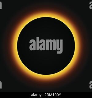 Sun eclipse vector illustration. Sun total eclipse Stock Vector