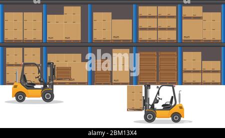 Warehouse vector illustration isolated on white background. Stock Vector