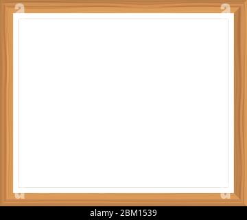 Wooden picture frame vector illustration Stock Vector