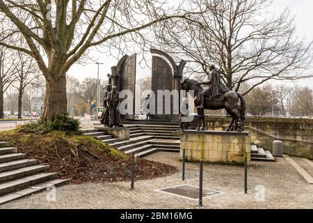 Hannover, Germany. The Denkmal der Gottinger Sieben (Monument to the Gottingen Seven), a sculpture complex dedicated to seven university professors Stock Photo