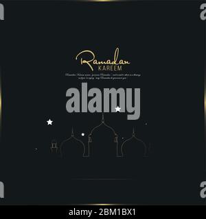 Ramadan Kareem greetings card. Eid Mubarak festival celebrations Stock Vector