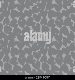 Grey Heart shaped Valentine’s Day seamless pattern background for fashion textiles, graphics Stock Photo