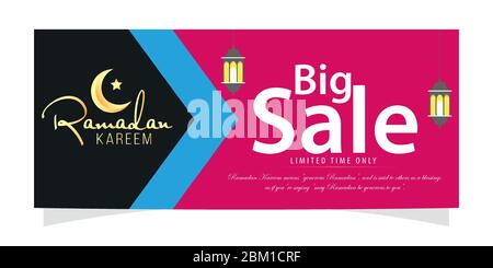 Ramadan Sale, web header or banner design, Ramadan Kareem Sale banner template design Stock Vector