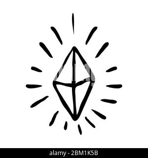 A set of diamonds in a flat style. Abstract black diamond collection icons. Linear outline sign. Vector icon logo design diamonds. Stock Vector