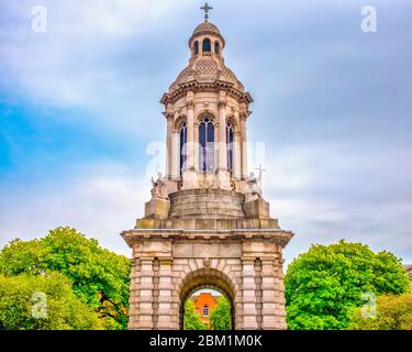 Campanile of Trinity College, Dublin, Ireland Stock Photo