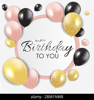 Abstract Happy Birthday Background Card Template Vector Illustration Stock Vector
