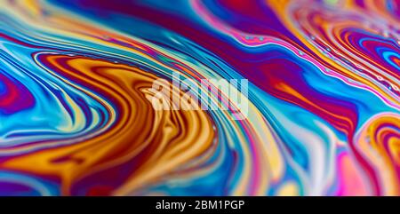 Colorful pattern of soap bubble, abstract close-up Stock Photo