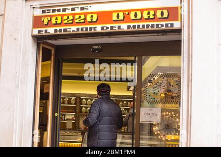 Roma, Italy. 05th May, 2020. View of 'Tazza d'Oro' bar near Pantheon in Rome Following the start of Phase 2 of Covid-19, yesterday, May 4, 2020, the bars reopened after two months of lockdown (Photo by Matteo Nardone/Pacific Press/Sipa USA) Credit: Sipa USA/Alamy Live News Stock Photo