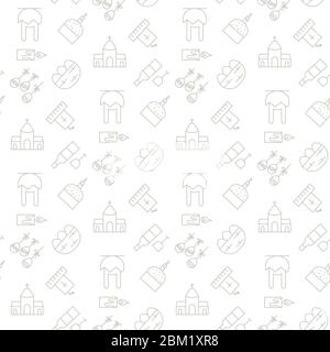 Easter seamless pattern isolated on a white background Stock Vector