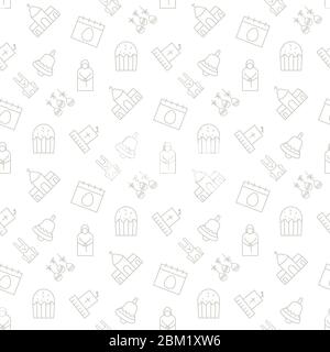 Easter seamless pattern isolated on a white background Stock Vector