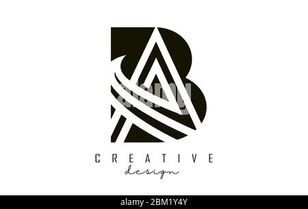 Monogram BA B A Letters Logo Design with Black and White Shapes and Layers. Creative BA Letter Icon vector illustration. Stock Vector