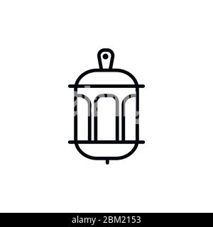 Lampthinlineiconisolatedonawhitebackground Stock Vector