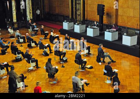 Hamburg citizenship plenary sitting at 06. May 2020 in the City Hall. Stock Photo