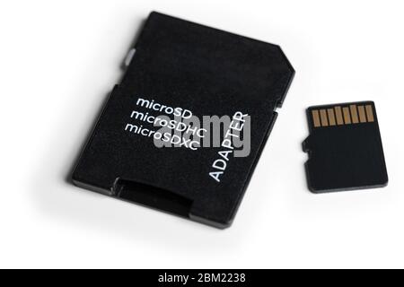 micro sd card with adapter Stock Photo