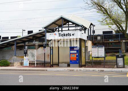 PRINCETON JUNCTION, NJ -3 MAY 2020- View of the Princeton Junction train on the NJ Transit Northeast Corridor line in New Jersey, USA. Stock Photo