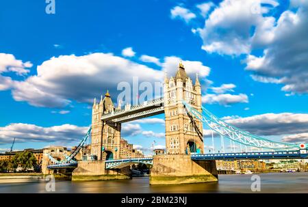 Tower Bridge across the Thames River in London Stock Photo