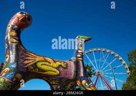 Sculpture by Deborah Halpern - Angel. Beside the Yarra River, Melbourne, Victoria, Australia Stock Photo