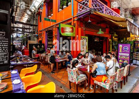Tourists/Visitors Eating Lunch At A Restaurant In Siem Reap, Siem Reap Province, Cambodia. Stock Photo