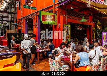 Tourists/Visitors Eating Lunch At A Restaurant In Siem Reap, Siem Reap Province, Cambodia. Stock Photo
