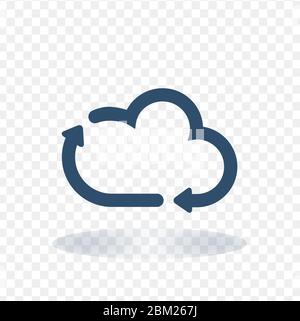 A minimalistic icon representing stylized cloud forming an arrow. Stock vector illustration isolated on white background. Stock Vector