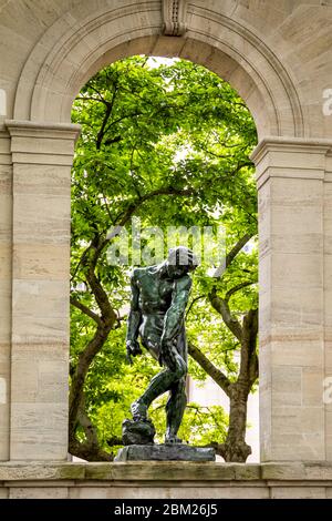 Aguste Rodin replica in the Rodin Garden on the Benjamin Franklin Parkway, Philadelphia, Pennsylvania, USA. Stock Photo