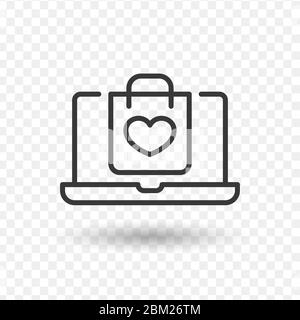 Shopping online concepts. Love Internet shopping. Stock Vector illustration isolated on white background. Stock Vector