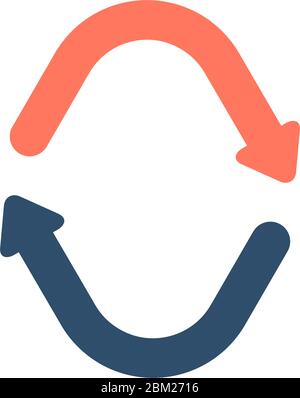 Vector refresh icon. Red and blue arrows. Stock vector illustration isolated on white background. Stock Vector
