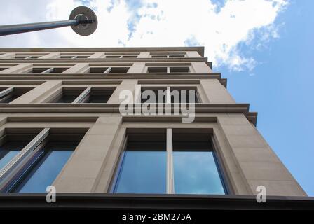 Stone Architecture Glass Modern Elevation Facade Pattern 23 Savile Row, London, W1S 2ET by Eric Parry Architects Stock Photo