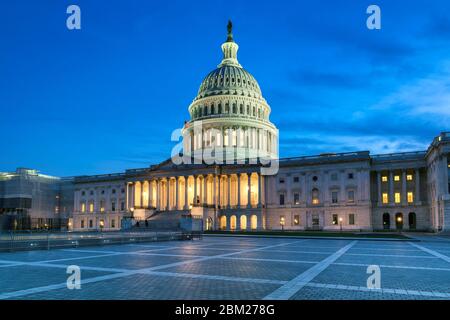 US Capitol building at night, Washington DC Stock Photo