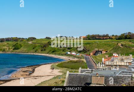 North Berwick, East Lothian, Scotland, United Kingdom. 6th May, 2020. On the warmest sunniest day of the year so far, the normally popular seaside town is almost deserted. East beach in Milsey Bay is unusually quiet during the Covid-19 Coronavirus pandemic lockdown